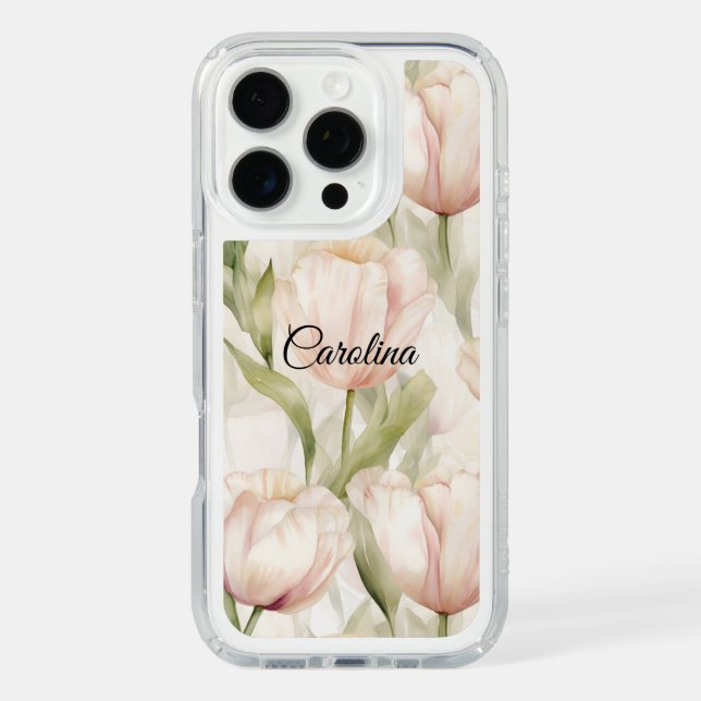 Pretty Blush Pink Cream Tulips Floral  Speck iPhone Case (Front)