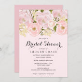 Pretty Blush Pink Floral Bridal Shower Invite (Front/Back)