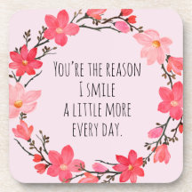 Pretty Blush Pink Floral Cute Typography