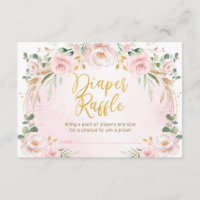 Pretty Blush Pink Floral Diaper Raffle Baby Girl