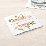Pretty blush pink floral garden wedding favor paper coaster<br><div class="desc">This lovely floral artwork is transferrable to a number of products to make a beautiful personalized wedding favor. DM with any requests. Thanks for visiting my Zazzle store!</div>