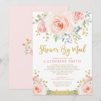 Pretty Blush Pink Floral Girl Baby Shower By Mail
