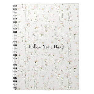 Pretty Blush Pink Floral Notebook