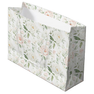 Pretty Blush Pink Floral Wedding Large Gift Bag