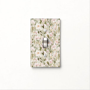 Pretty Blush Pink Flowers Light Switch Cover