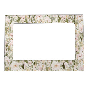 Pretty Blush Pink Flowers Magnetic Frame