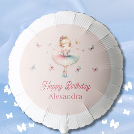 Pretty Blush Pink Girl Ballerina Birthday Party Balloon