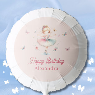 Pretty Blush Pink Girl Ballerina Birthday Party Balloon