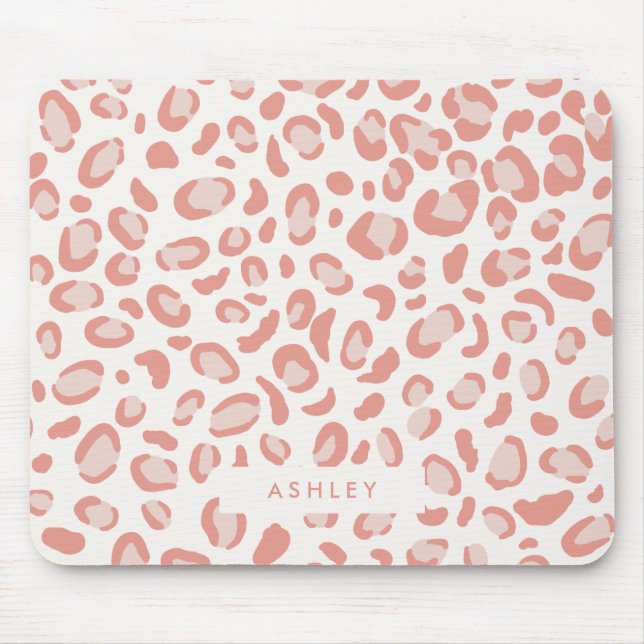 Pretty Blush Pink Leopard Pattern Mouse Pad (Front)