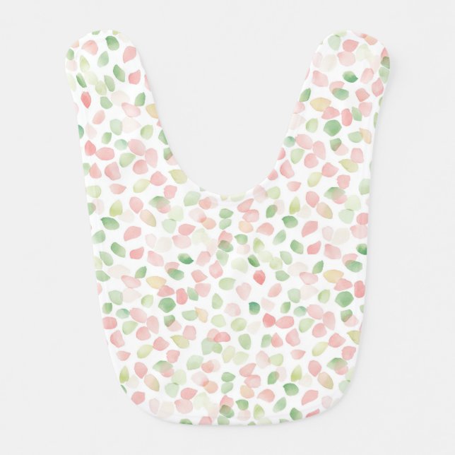 Pretty Blush Pink Mint Flower Petals   Baby Bib (Front)
