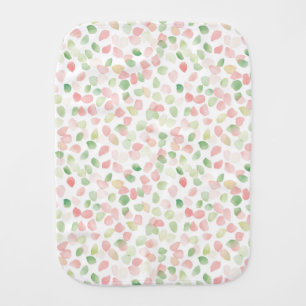 Pretty Blush Pink Mint Flower Petals   Baby Burp Cloth
