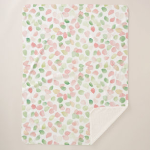 Pretty Blush Pink Mint Flower Petals   Sherpa Blanket