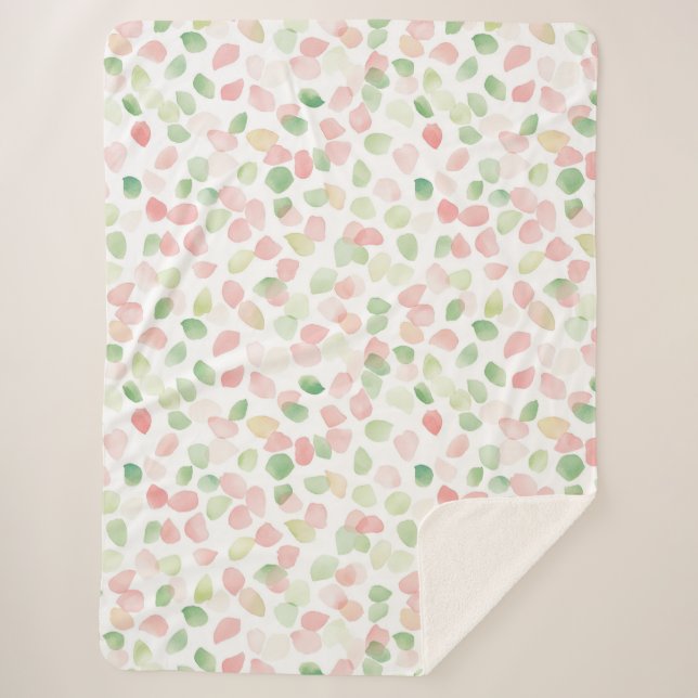 Pretty Blush Pink Mint Flower Petals   Sherpa Blanket (Front)