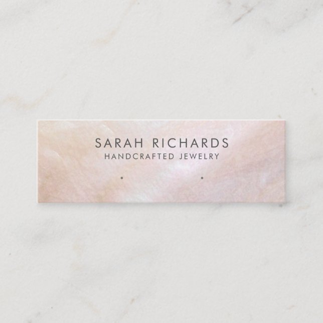 Pretty Blush Pink Mother of Pearl Display Mini Business Card (Front)