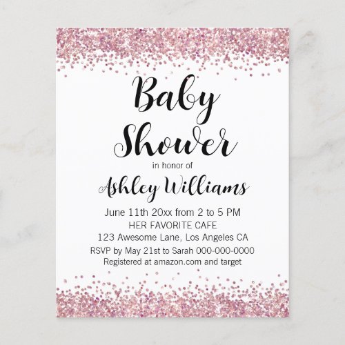 Pretty Blush Pink Sprinkle Baby Shower Invitations