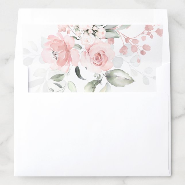 Pretty Blush Pink Sweetheart Roses Envelope Liner (In Envelope)