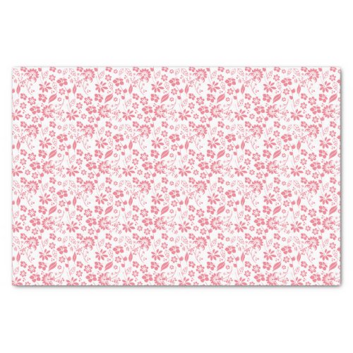 Pretty Blush Pink Tropical Spring Flowers Tissue Paper