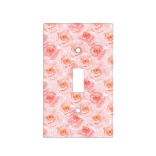 Pretty Blush Pink Watercolor Roses Light Switch Cover