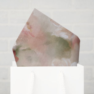 Pretty Blush Red Floral Wedding Tissue Paper