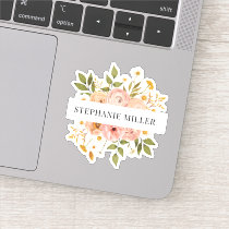 Pretty bohemian floral full or first name sticker