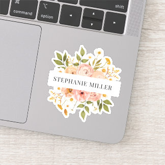 Pretty bohemian floral full or first name sticker