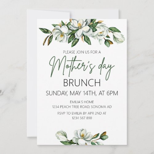 Pretty Bohemian Floral Mothers Day Brunch Invitation