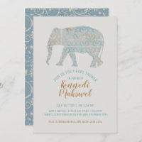 Pretty Boho Elephant | Baby Shower Invitations