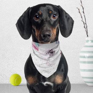 Pretty Boho Feathers Faux Glitter Bandana w/Name