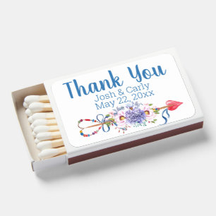 Pretty Boho Floral Arrow Matchboxes