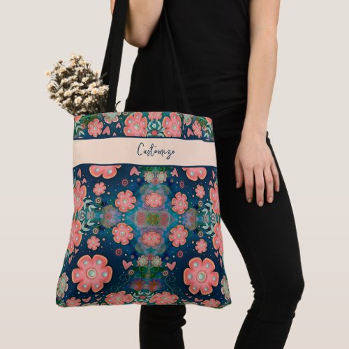 Pretty Boho Floral Fun Custom Inspirivity tote