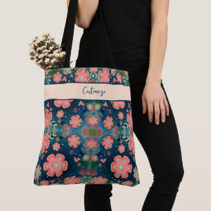 Pretty Boho Floral Fun Custom Inspirivity tote Bag