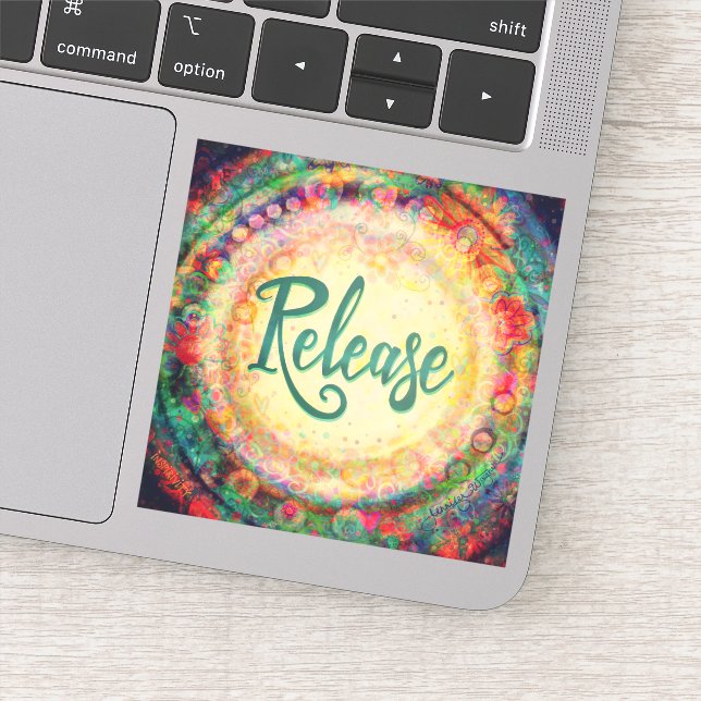 Pretty Boho Floral Inspiring Release Inspirivity Sticker (Detail)