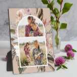 Pretty Boho Floral Two Photo Plaque<br><div class="desc">This beautiful plaque features a modern customized two photo arch with a pretty boho floral greenery frame.</div>