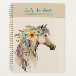 Pretty Boho Horse Custom Back To School Planner