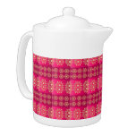 Pretty Boho Pink Pattern Teapot