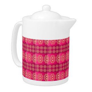 Pretty Boho Pink Pattern Teapot