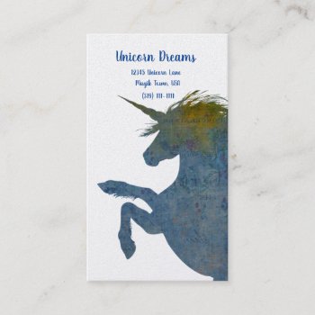 Pretty Boho Unicorn In Shades Of Blue Business Card by businesscardsforyou at Zazzle