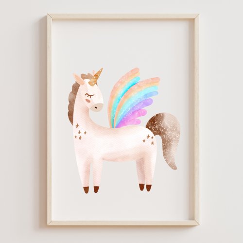 Pretty Boho Unicorn Rainbow Wings Nursery Decor
