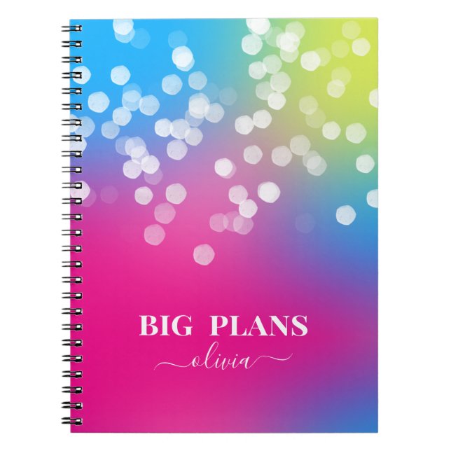 Pretty Bokeh Colorful Gradient Notebook (Front)