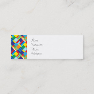 Pretty Bold Colorful Diagonal Quilt Pattern Mini Business Card