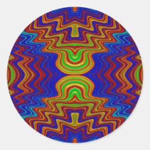~ Pretty Bold Mulitcoloured Fractal ~ Classic Round Sticker