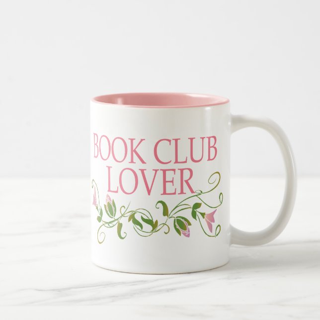 Pretty Book Club Lover Two-Tone Coffee Mug (Right)