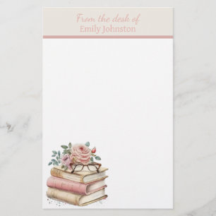 Pretty Books Personalized Stationery