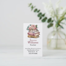 Pretty Books Teacher Business Card