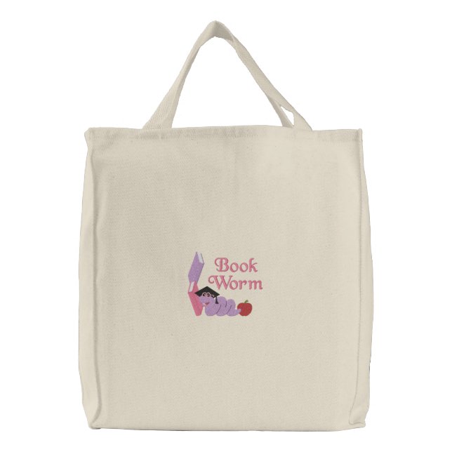 Pretty Bookworm Book Tote Bag (Front)