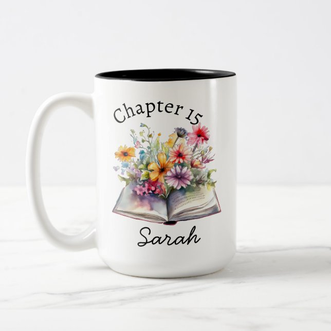 Pretty Bookworm Coffee Mug  (Left)
