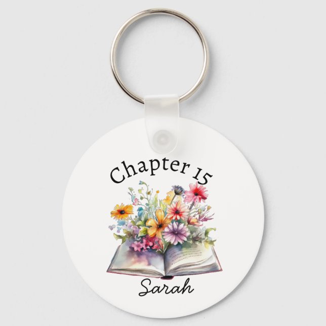 Pretty Bookworm Keychain (Front)