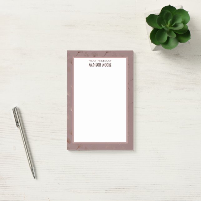 Pretty Border Rose Blush Post-it Notes (Office)