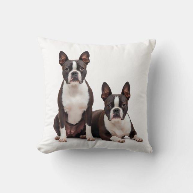 Pretty Boston Terrier Throw Pillow  (Front)