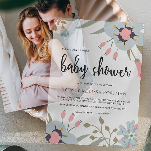 Pretty Botanical Baby Shower Vellum Invitations